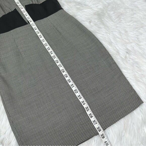 L’AGENCE Women’s Black Houndstooth Leather Corset‎ Waist Designer Dress 6/C34 - Picture 15 of 16